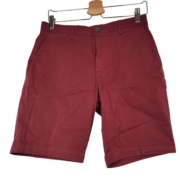 Goodthreads Men's Burgundy Flat Front 9" Chino Shorts Size 30 New - Picture 1 of 12
